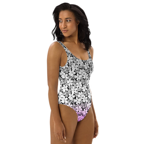 Asexual Pride Aloha One-Piece Swimsuit